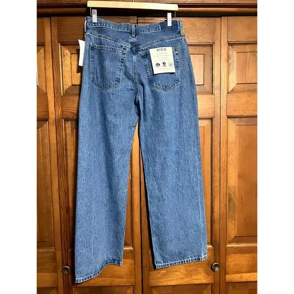 NWT Etica Jeans Women's Stanton Relaxed Wide Leg Salina Denim Jeans Size 28 - Picture 7 of 13